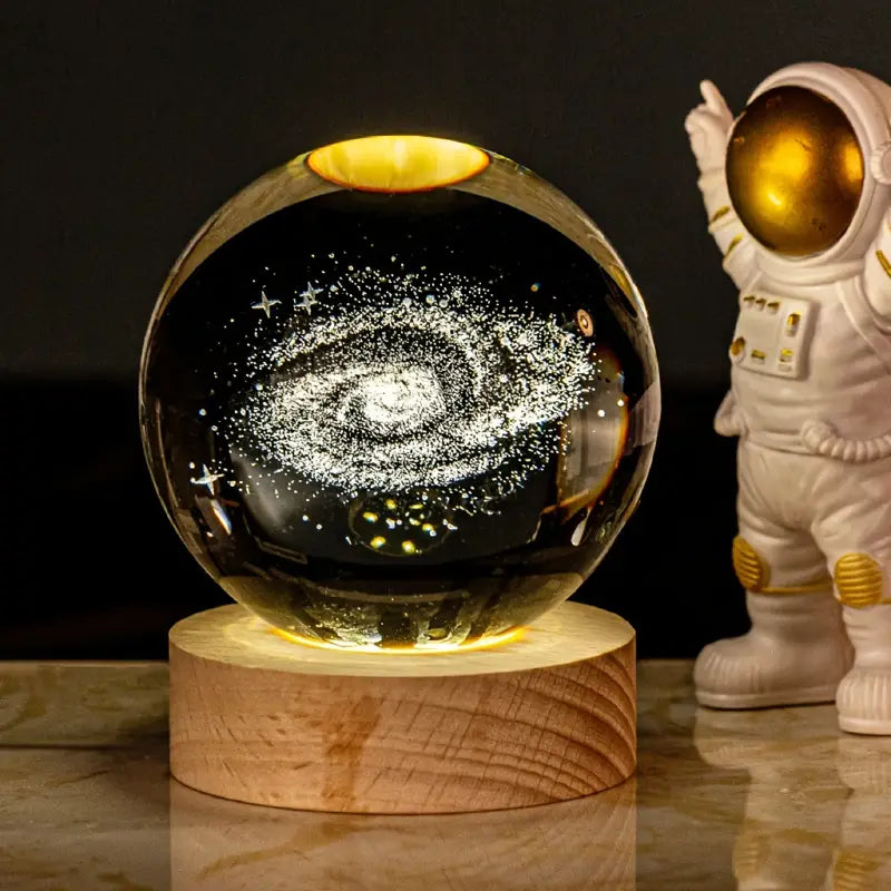 3D Crystal Moon Lamp Astronut Galaxy
